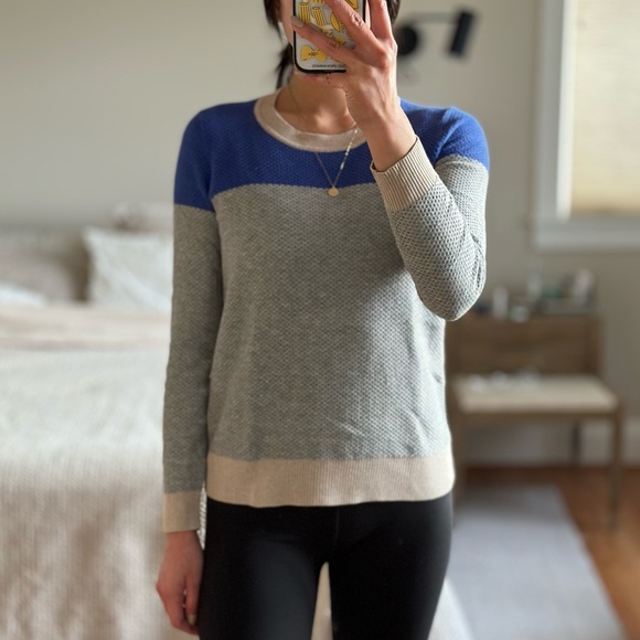 Madewell Waffle Knit Color-block Sweater - Picture 1 of 3